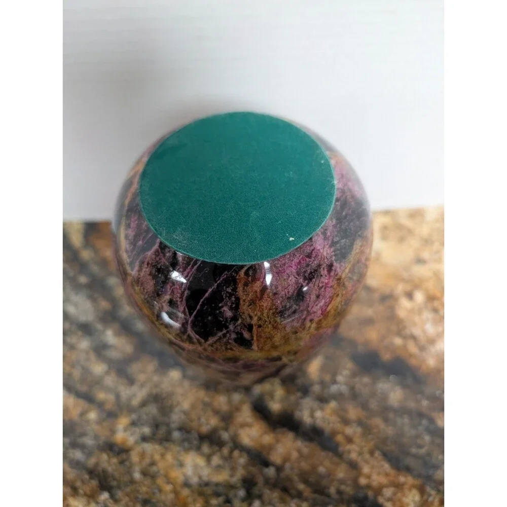 Vintage Taiwanese 7- Color Rainbow Jade Stone Vase Polished  Finish - 8.5
